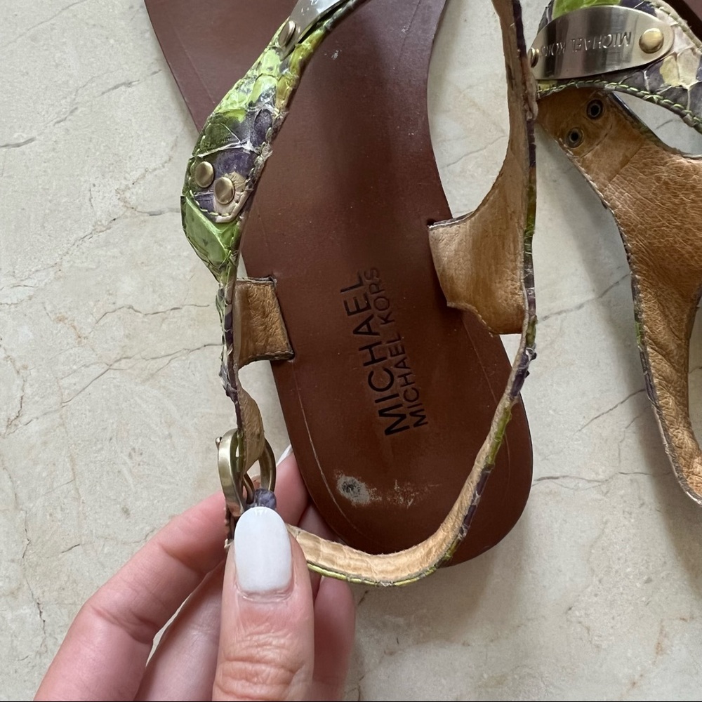 Michael Kors Snake/Python Sandals Well Loved Sz 8 - image 5